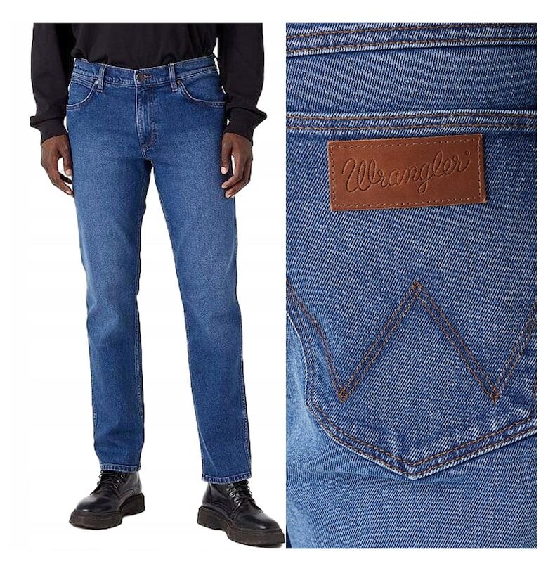 Мъжки дънки -  Earthwash - Памук - Дълги - Мъжки - Стандартна кройка - W31-L34 US - Сини Wrangler