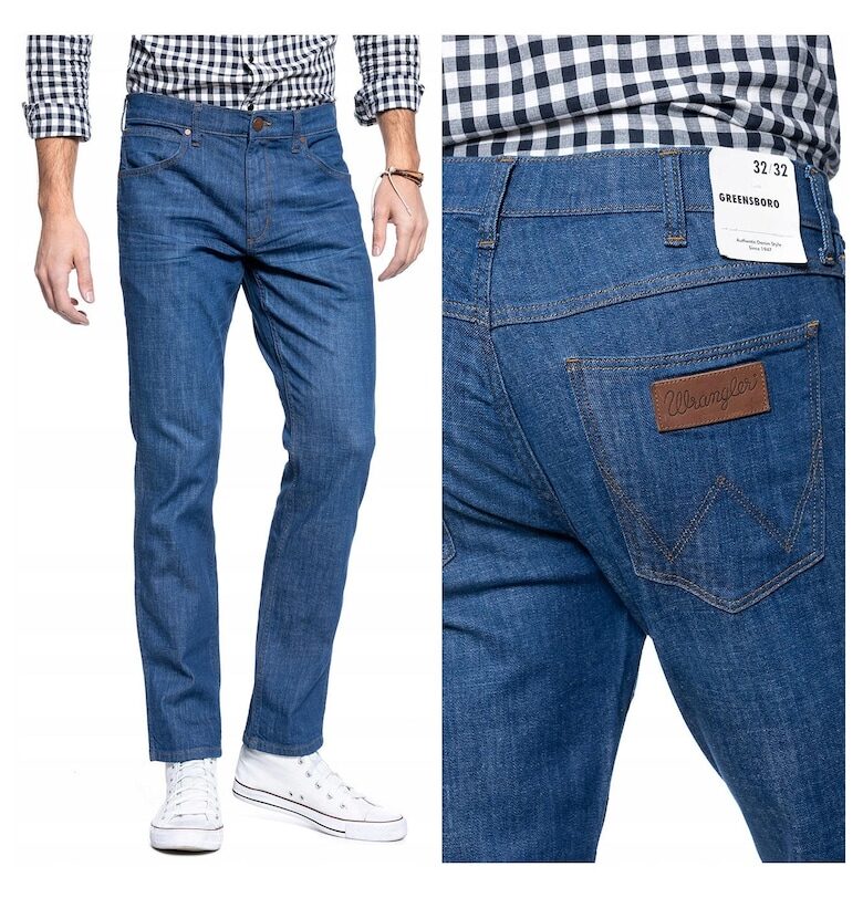 Мъжки дънки -  Greensboro - Памук - Дълги - Мъжки - Стандартна кройка - W31-L34 US - Сини Wrangler