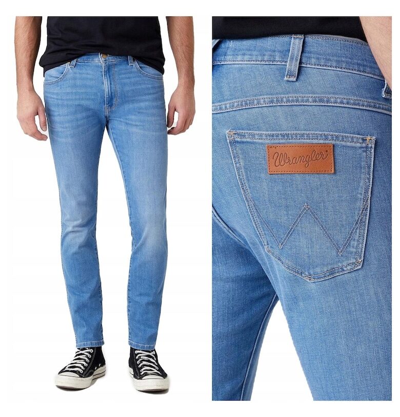 Мъжки дънки -  Larston - Памучни - Дълги - Мъжки - Slim fit - W34-L30 US - Сини Wrangler