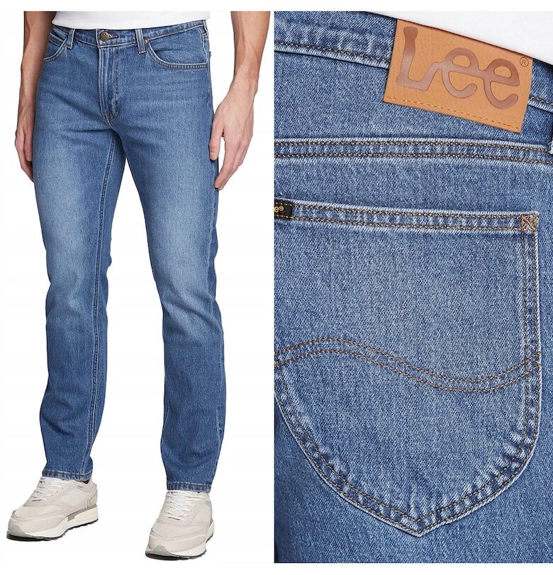 Мъжки дънки Lee  W29 L32 - прав модел - син - леко еластични Daren