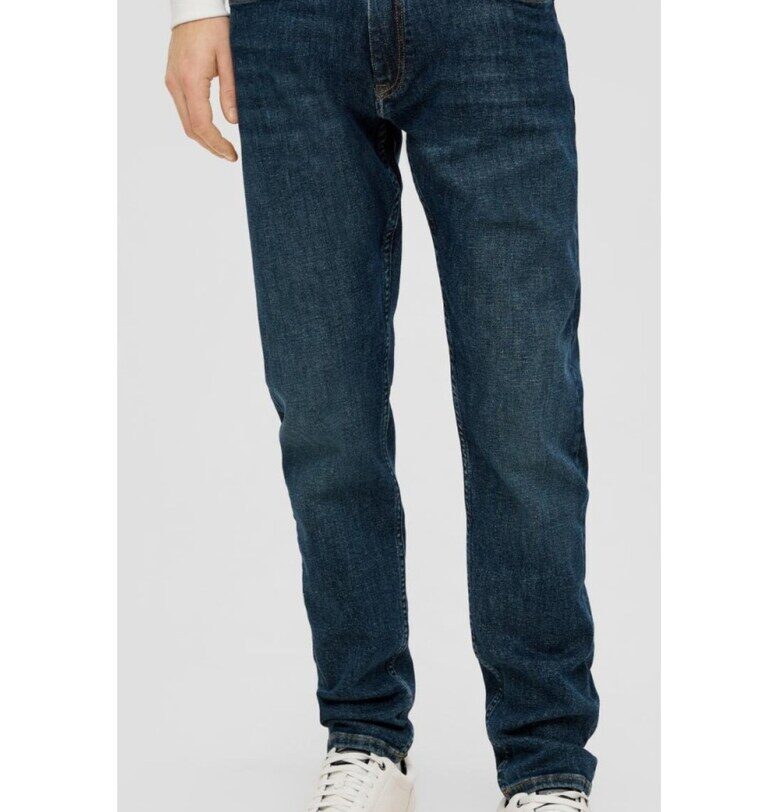 Мъжки дънки Mauro - средна талия - Regular cut - Tapered крачоли -  Тъмносин sOliver