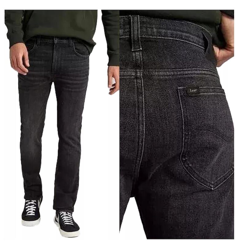 Мъжки дънки -  Rider - Памучни - Дълги - Мъжки - Slim fit - W31-L34 US - Черни Lee