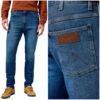 Мъжки дънки River W36 L32 - сини - regular tapered - средно еластични - избелели Wrangler