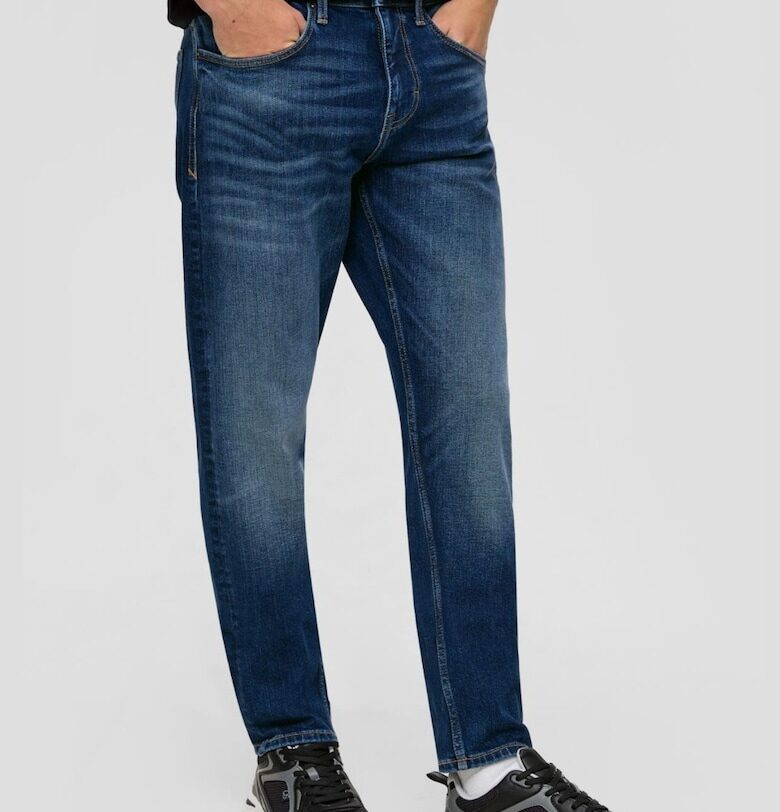 Мъжки дънки - Shawn - средна талия - Regular fit - Tapered крачоли -  от s.Oliver - тъмно синьо - Тъмносин QS