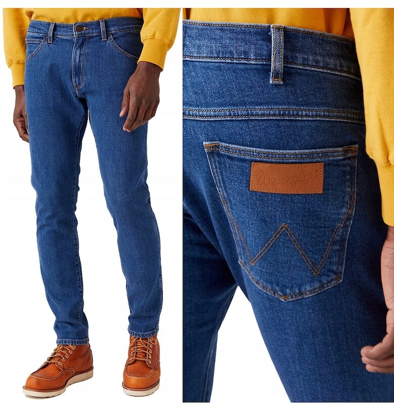 Мъжки дънки Wrangler  813 - вталени - сини - W36 L34 - еластични Bryson
