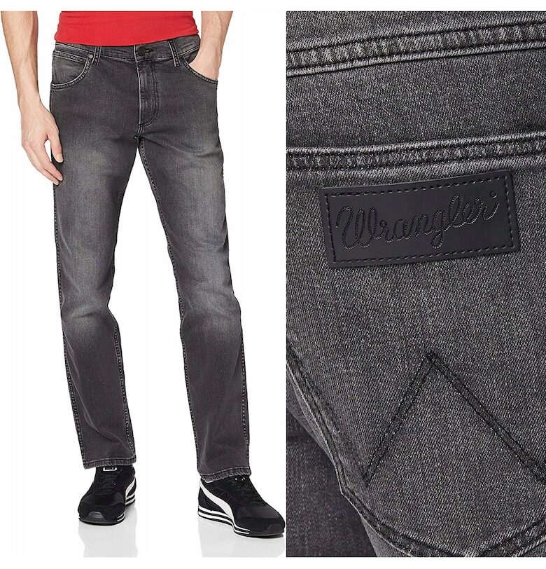 Мъжки дънки Wrangler  822 - прашно сиво - W38 L32 - средна кройка - стеснени крачолища крачо крачол Texas Slim