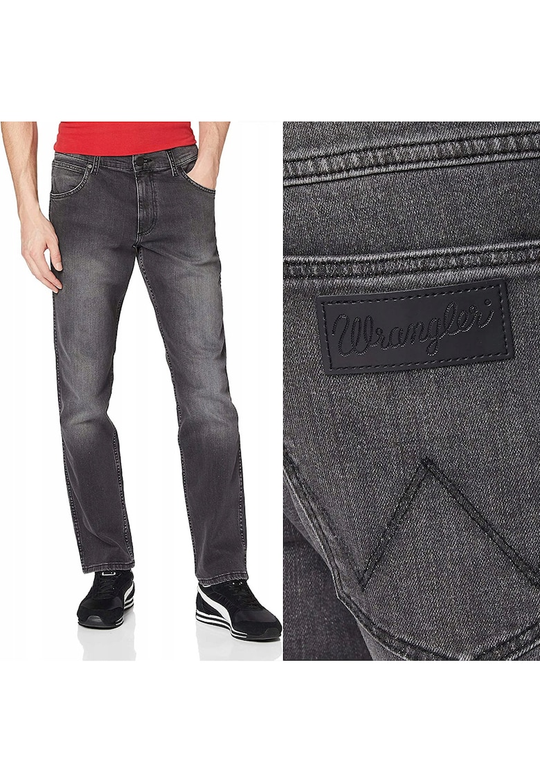 Мъжки дънки Wrangler 822 - прашно сиво - W38 L32 - средна кройка - стеснени крачолища крачо крачол Texas Slim