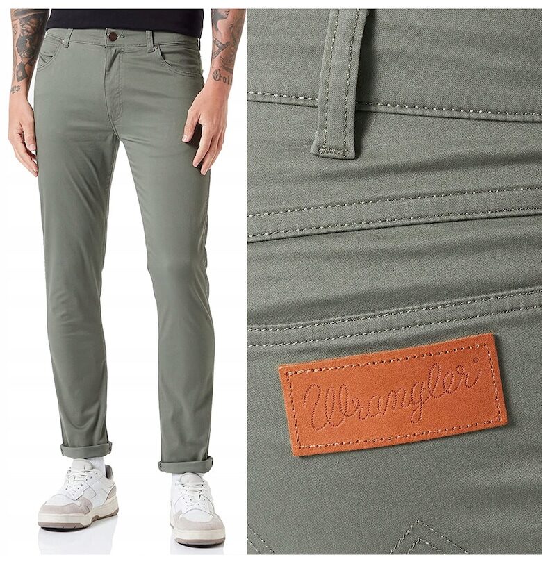Мъжки дънки Wrangler  Slim Tapered - масленозелени - Зелен Larston