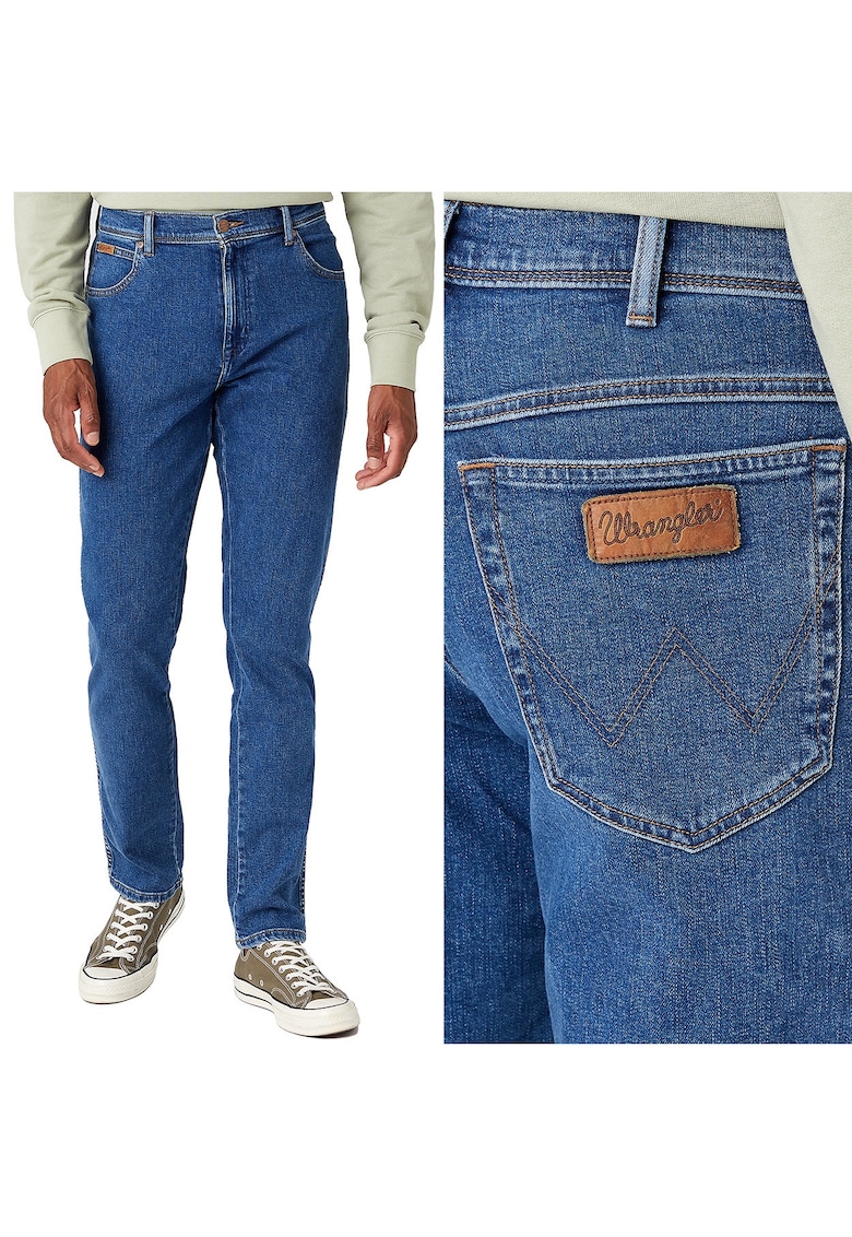 Мъжки дънки Wrangler W30 L34 - сини - вталени - еластични Texas Slim
