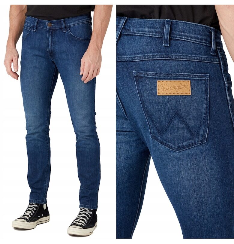 Мъжки дънки Wrangler  skinny тъмносини - W30 L32 Bryson