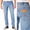 Мъжки дънки Wrangler сини - W30 L34 - вталена кройка - стеснени крачолища крачо при крачолите Texas Slim
