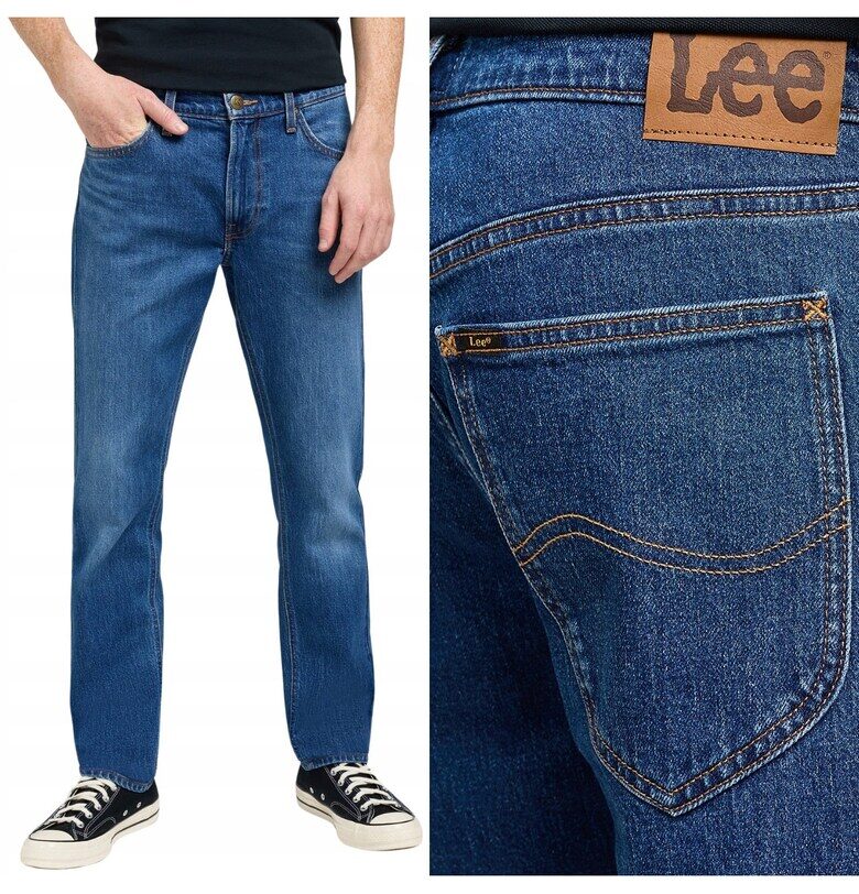 Мъжки дънки тъмносини Regular Straight - Син Lee