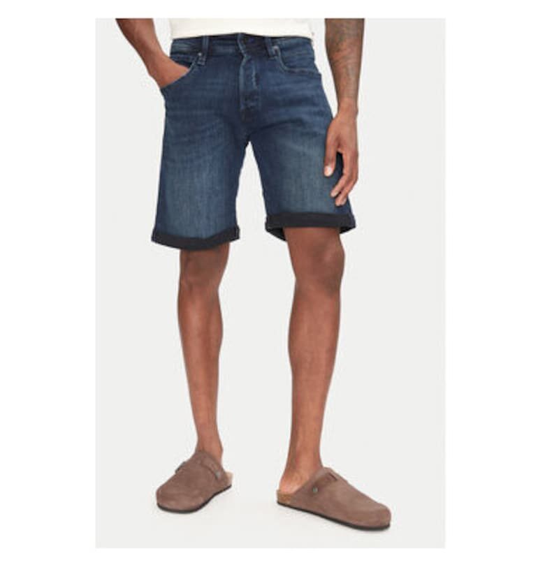 Мъжки дънкови шорти Jack Jones - 12269608 - памук/рециклиран полиестер - син - Син Jack  Jones