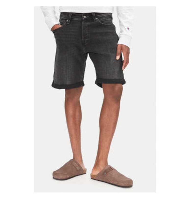 Мъжки дънкови шорти Jack Jones - 12269608 - памук/рециклиран полиестер - черни - Черен Jack  Jones