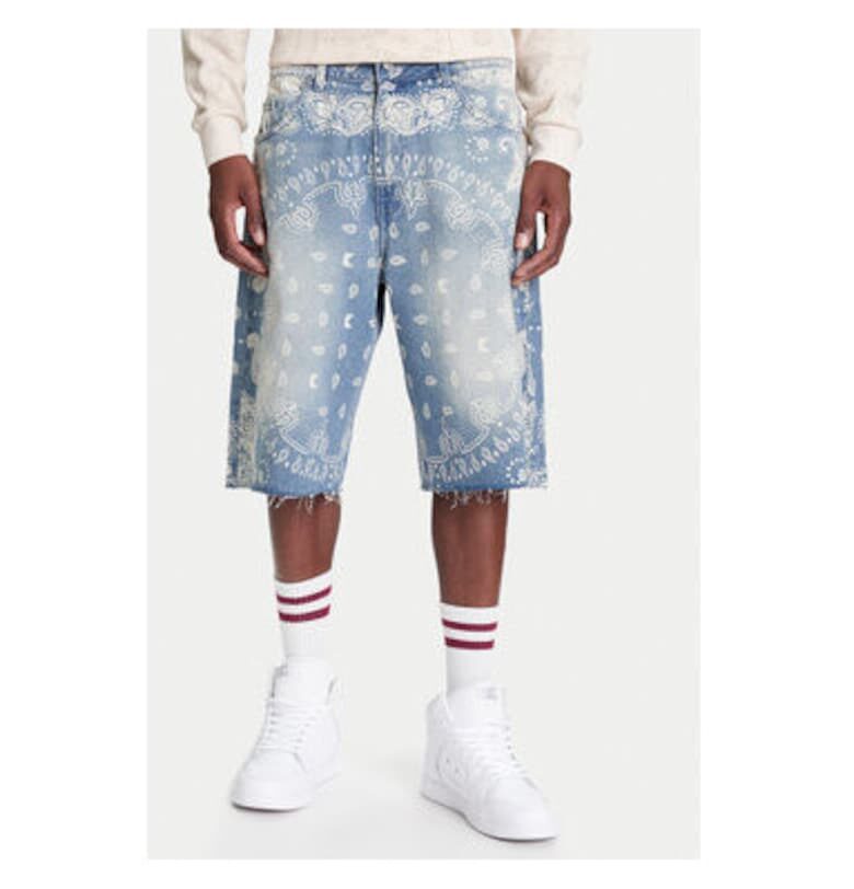 Мъжки дънкови шорти  PD00005502 - памук - син - Син Karl Kani