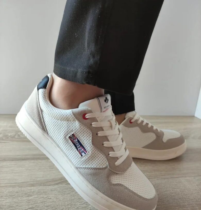 Мъжки ежедневни обувки  9903 бели със сив велур DECAR