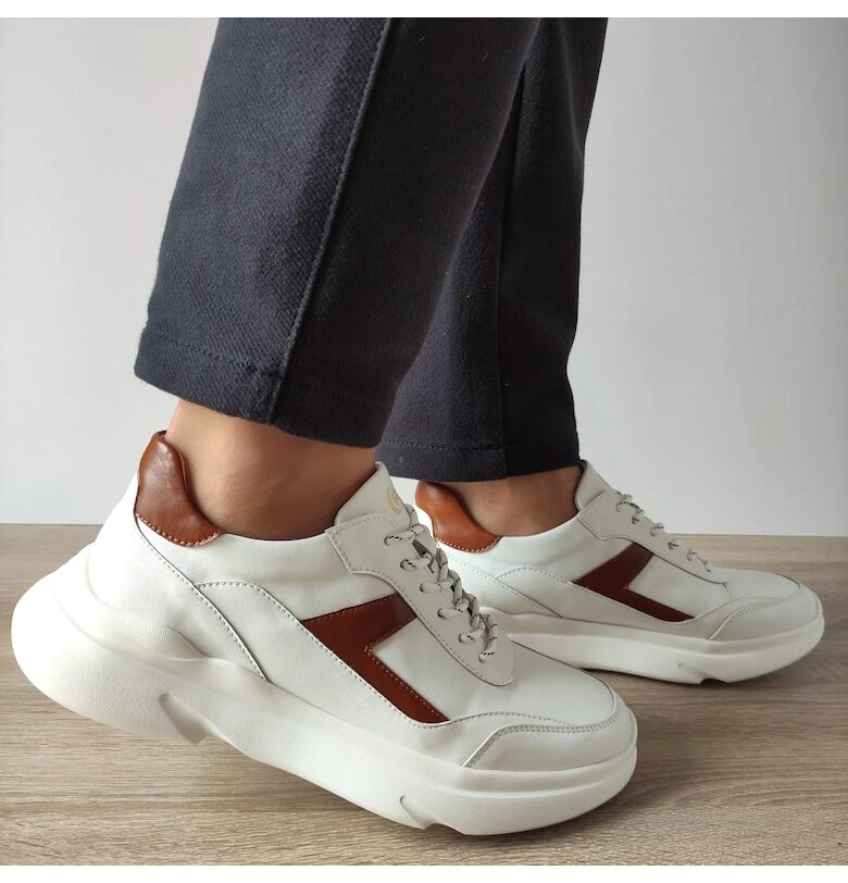 Мъжки ежедневни обувки  Gb1950-53 Бяло + Кафяво - Бяло + Кафяво FRANCO GERARDO