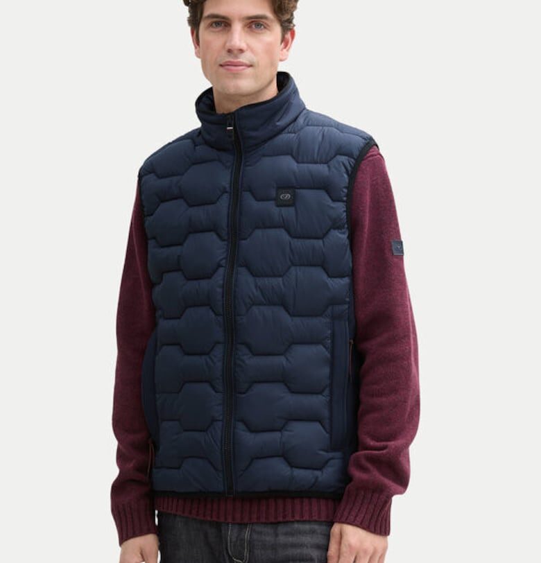 Мъжки елек -  304544842 - Рециклиран полиестер/Полиестер - Син - Син Tom Tailor