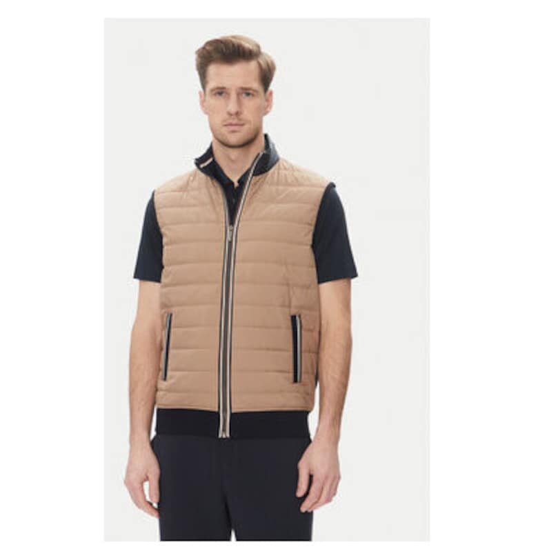 Мъжки елек  8850 75121C - памук/полиестер - бежов - Бежов Bugatti