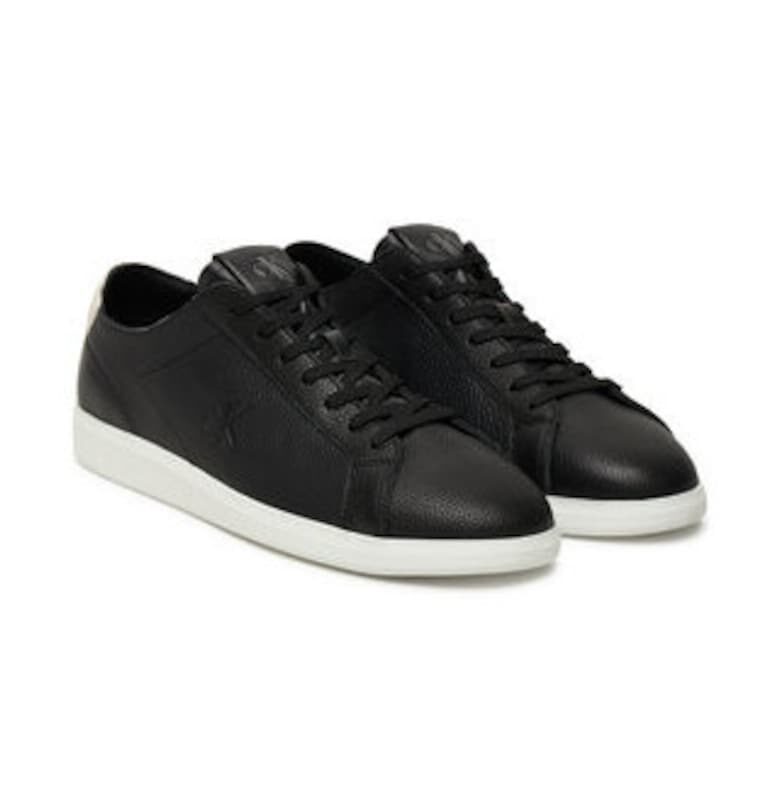 Мъжки кецове -  305197351 - естествена кожа - черно/бяло CALVIN KLEIN JEANS