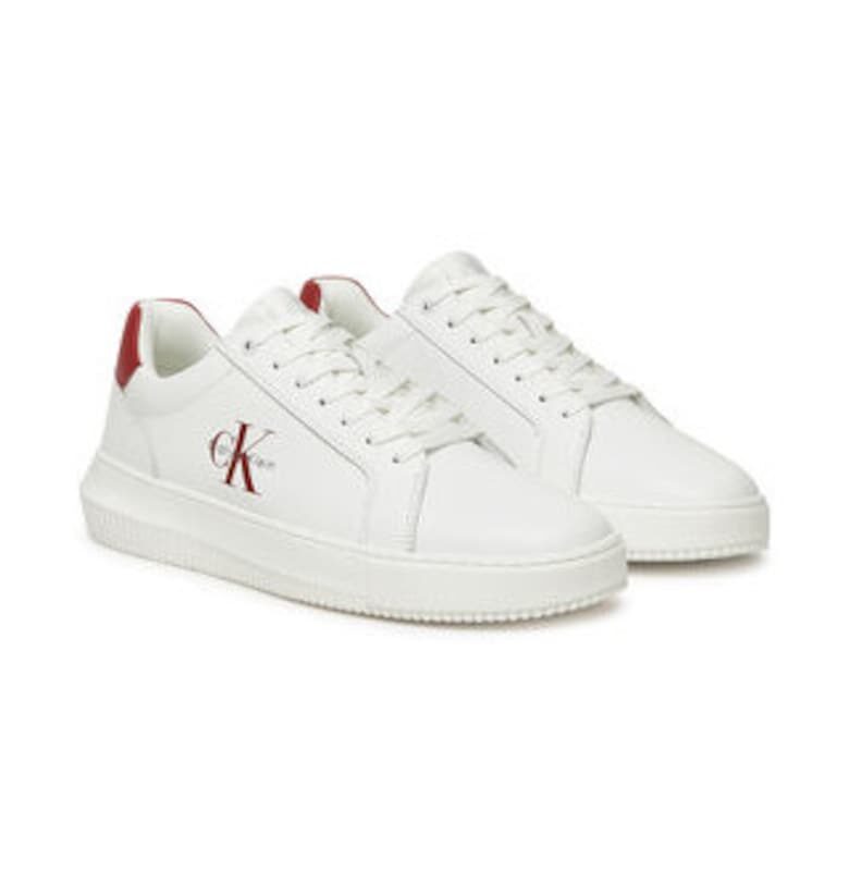 Мъжки кецове -  305198846 - естествена кожа - бели CALVIN KLEIN JEANS