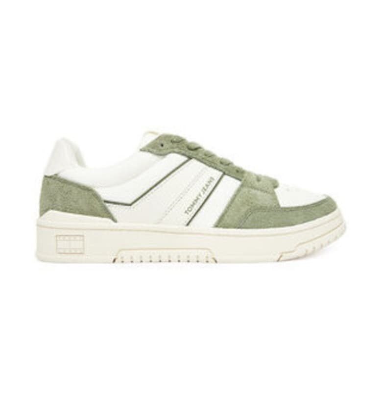 Мъжки кецове -  305438188 - естествена кожа - бял/зелен -... Tommy Jeans