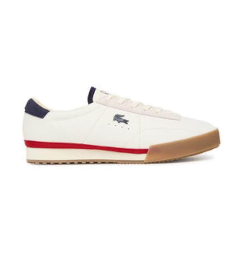 Мъжки кецове  бели с червена ивица Lacoste