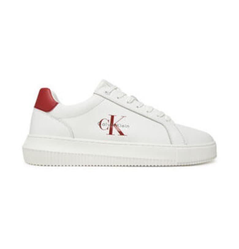 Мъжки кецове -  естествена кожа - бял - CALVIN KLEIN JEANS