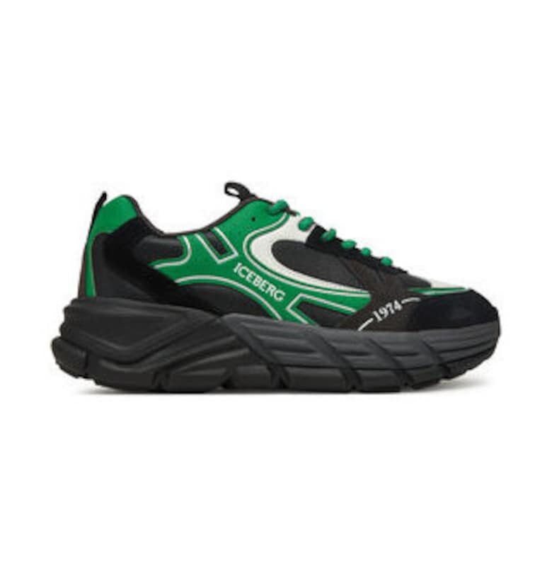 Мъжки кецове -  зелен/черен - текстил Iceberg