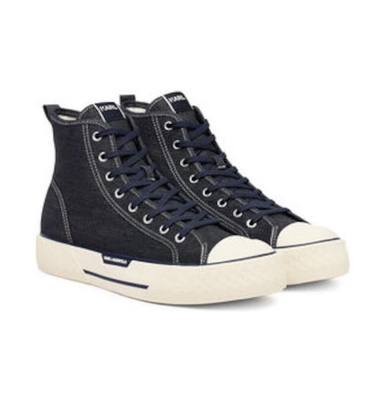 Мъжки кецове -  тъмносини - плат Karl Lagerfeld