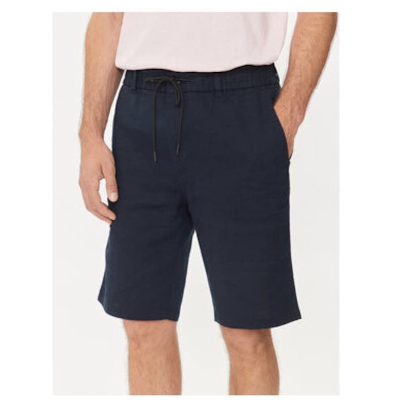 Мъжки къси панталони -  303685256 - Лен/Рециклиран полиестер - Син - Син BOSS