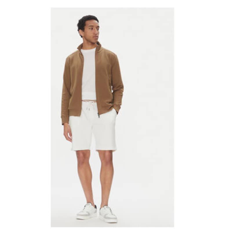 Мъжки къси панталони  8255 75080C - Модал/Полиестер - Бели - Бял Bugatti