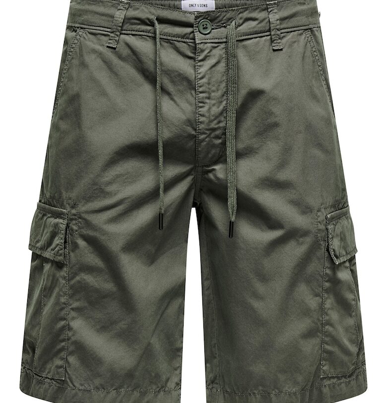 Мъжки къси панталони  Sons - 22029214 - памук - зелен - Зелен Only