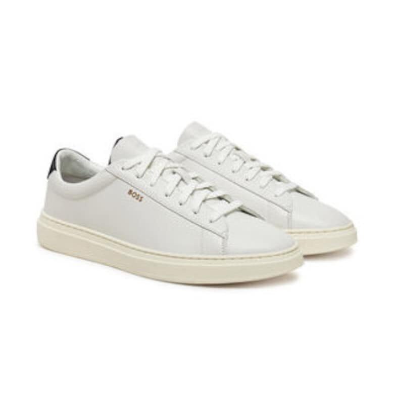 Мъжки маратонки -  304949647 - естествена кожа - бял BOSS