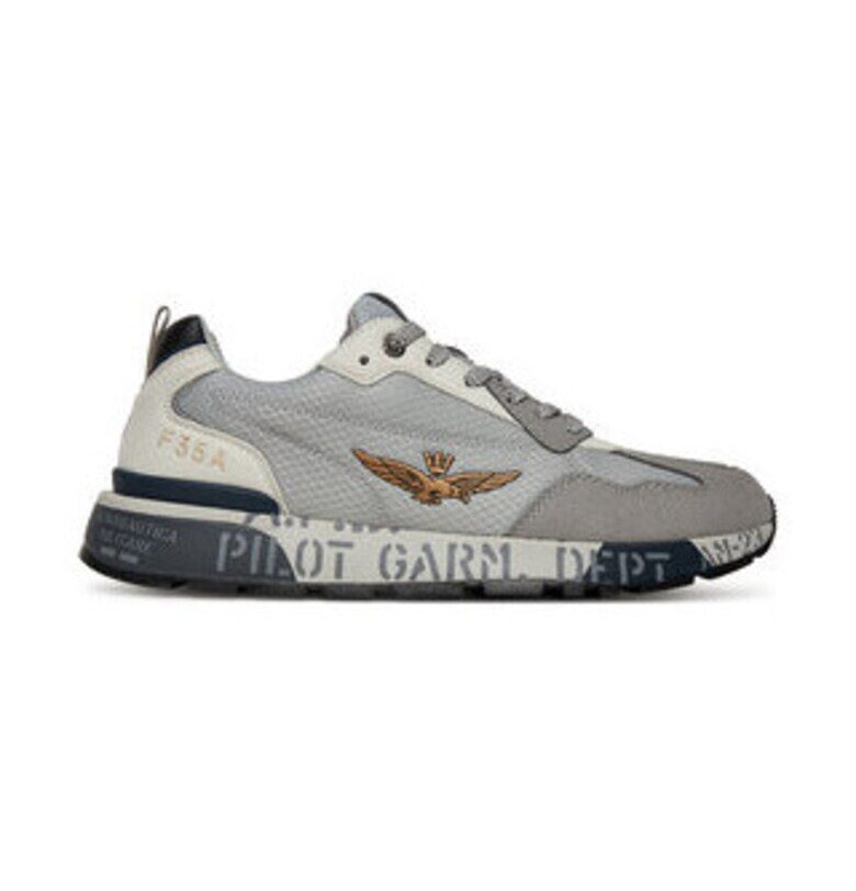 Мъжки маратонки - Аеронаутика Милитаре - сиви - текстилен материал Aeronautica Militare