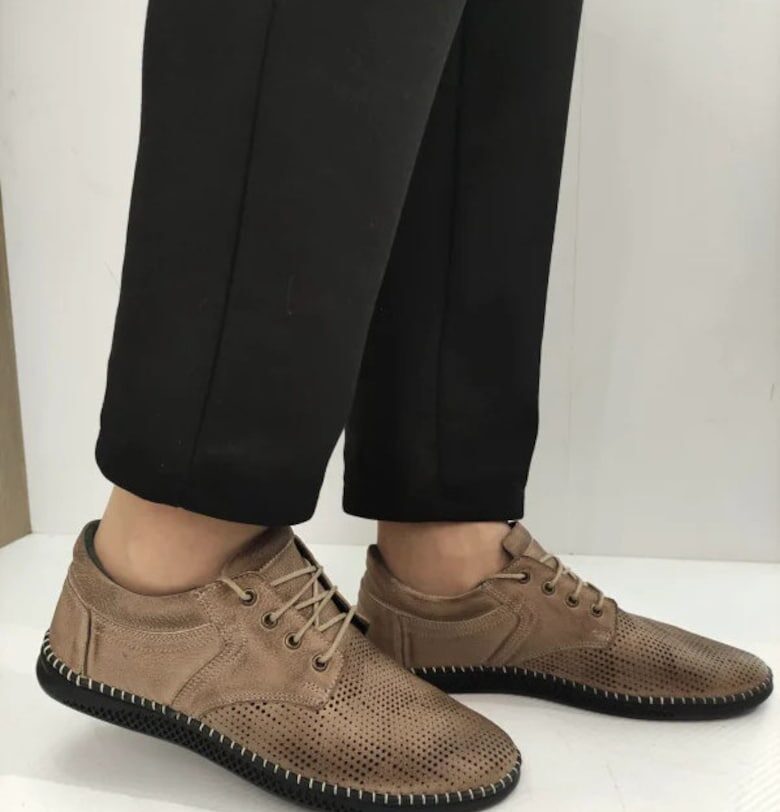 Мъжки обувки  138 - Перфорирани - Бежови BIO FLEX