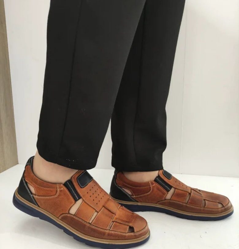 Мъжки обувки  777 - Перфорирани - кафяви BIO FLEX