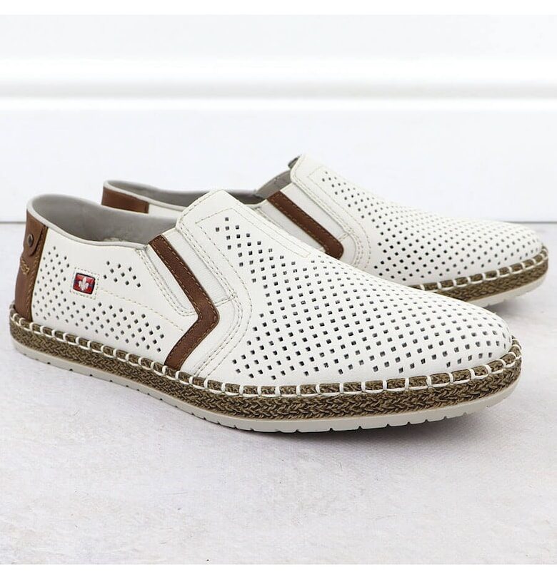 Мъжки обувки -  BM218921 - бели Rieker