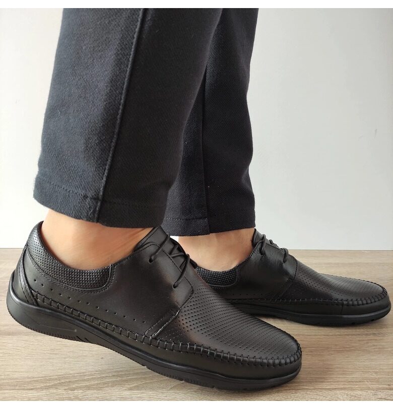 Мъжки обувки  Ota 11 01-N Перфорирани черни - черни Otter