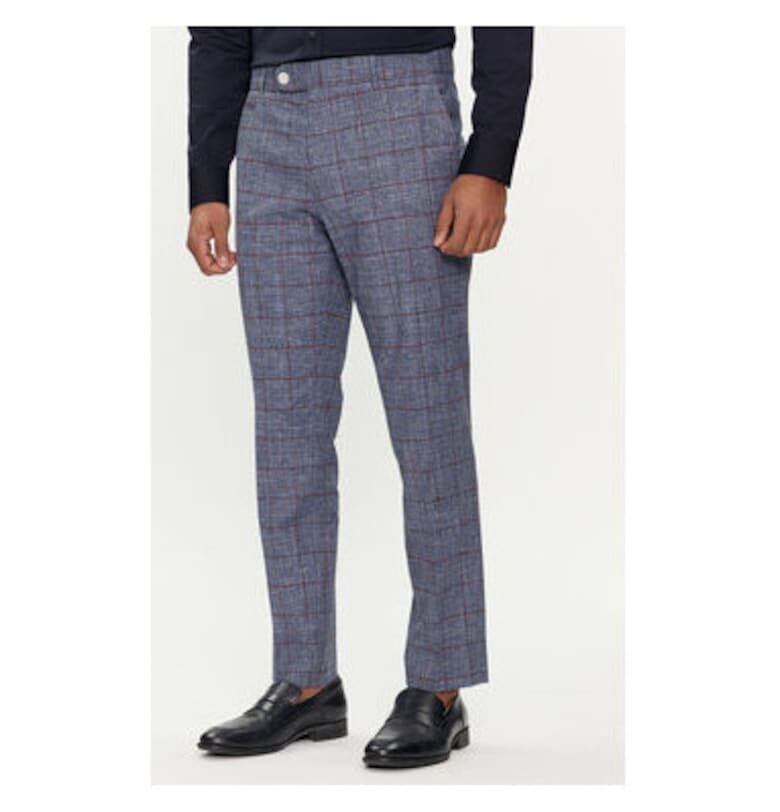 Мъжки панталон -  303675936 - Памук/Вълна/Вискоза - Син BOSS