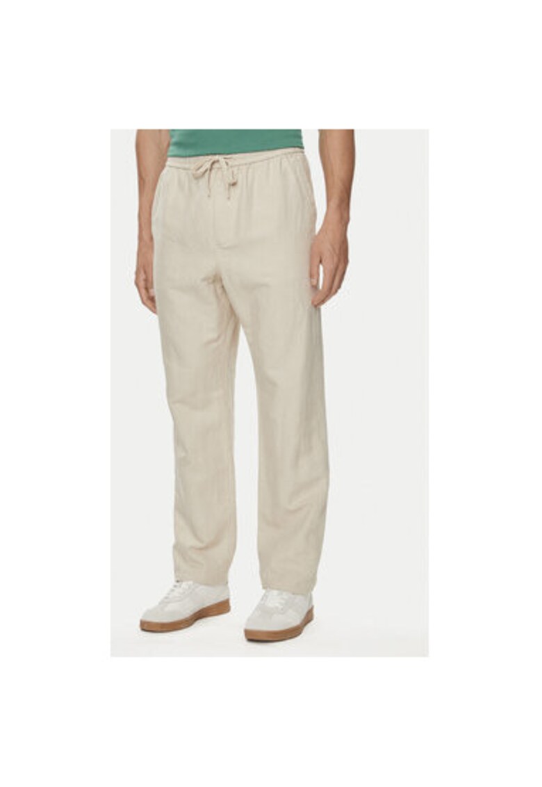 Мъжки панталон - 304382543 - Лен/Памук - Бежов - Бежов GAP