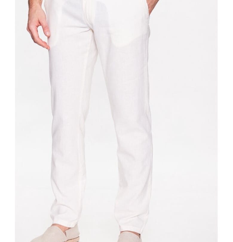 Мъжки панталон -  70197 - Лен/Памук - Бял LINDBERGH