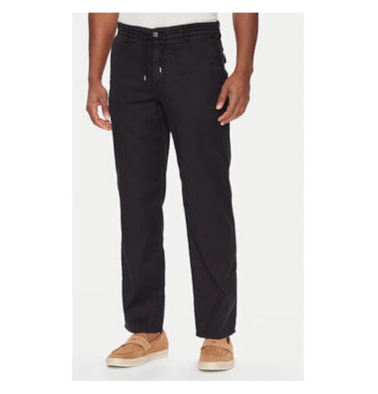 Мъжки панталон  B1 16849.2266 - Лен/Памук - Черен - Черен Baldessarini