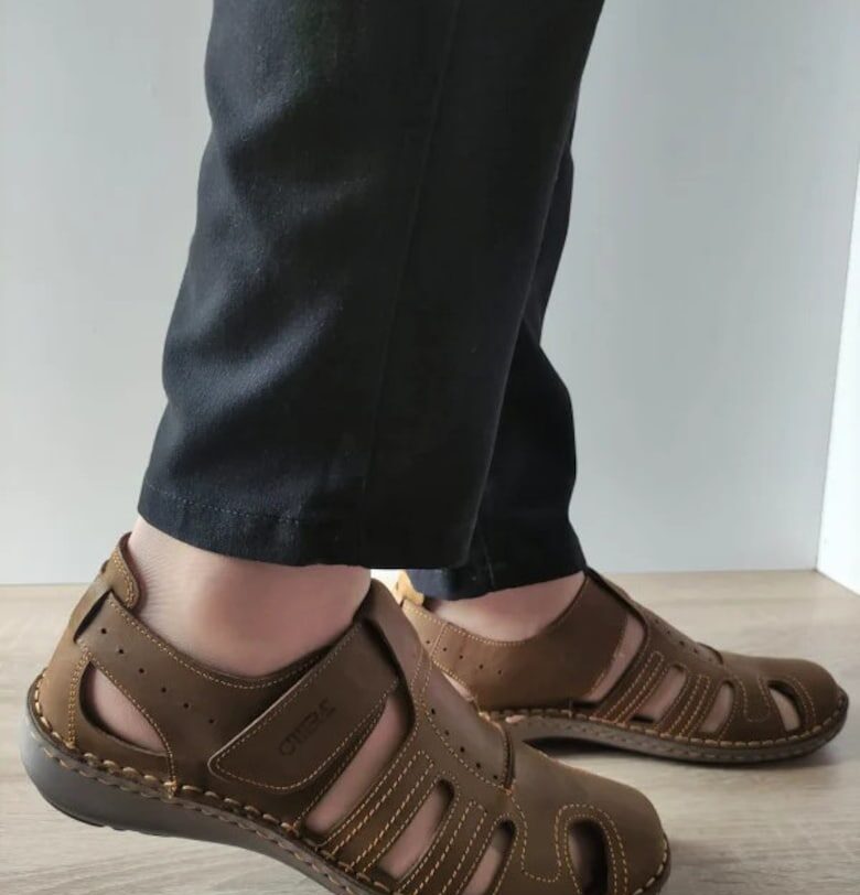 Мъжки перфорирани ежедневни обувки  9544 04-2 Кафяви Табаков Нубук - Кафяви Otter