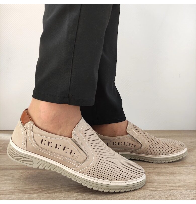 Мъжки перфорирани обувки  F15431-5 Apricot - Mels