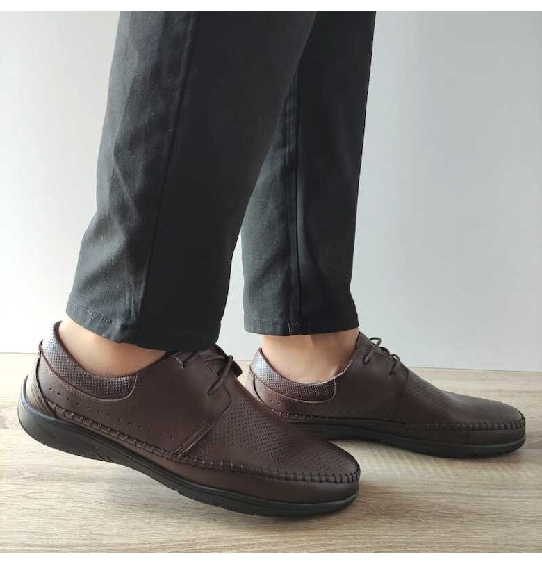 Мъжки перфорирани обувки  Ota 11 C4-N Dark Brown - Brown Otter