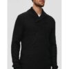 Мъжки плетен пуловер с шал яка - смес памук и вълна -  черен - Черен sOliver
