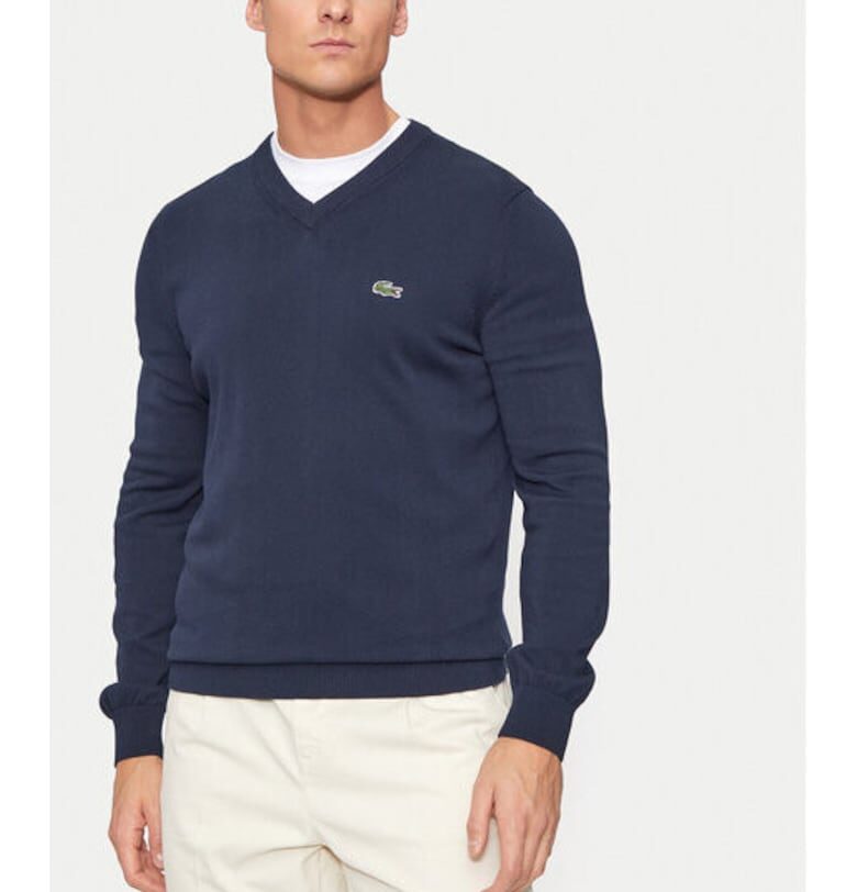 Мъжки пуловер -  303197131 - Памук - XS INTL - Син Lacoste