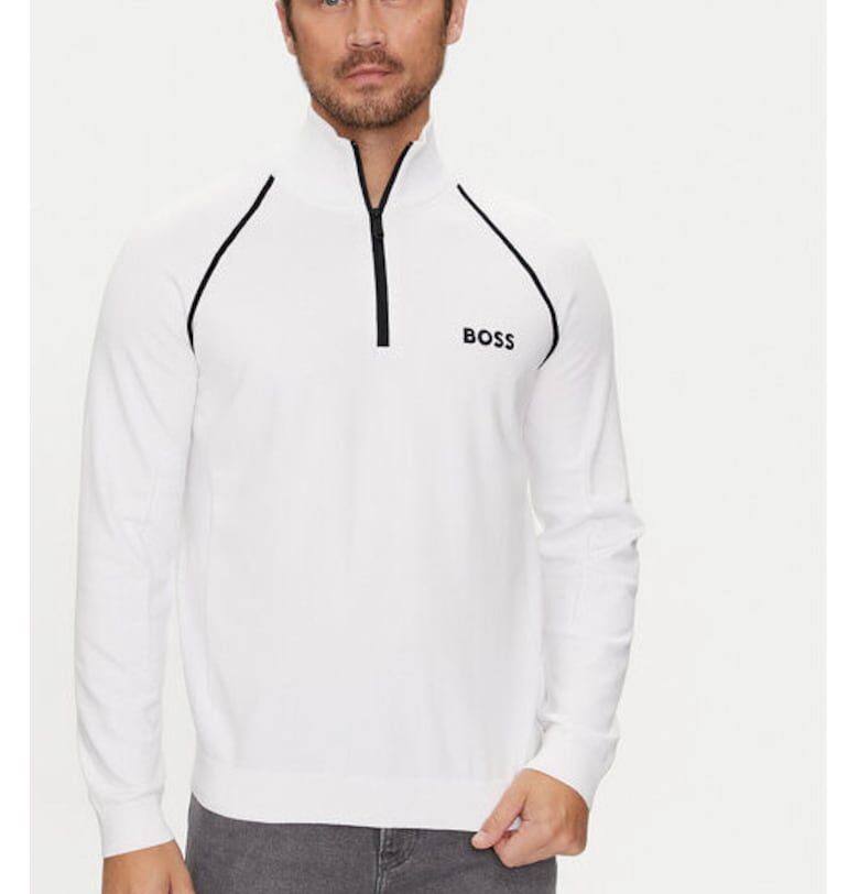 Мъжки пуловер -  304020759 - Памук - Бял - Бял BOSS