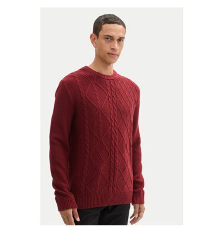 Мъжки пуловер -  304210884 - Памук/Акрил - Черен - Черен Tom Tailor